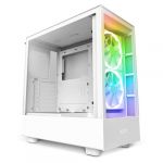Nzxt H5 Elite - CC-H51EW-01 - Boîtier de Jeu Compact ATX Mid-Tower - Panneau Avant perforé - Panneau latéral en Verre trempé - Prêt pour Le Refroidissement par Eau - Blanc