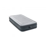 Intex Matelas gonflable - Comfort Plush Mid-Rise -1 Personne - 99x191x33 cm (LxLxH) - Gris - Motopompe intégrée