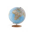 Atmosph&egrave;re Globe terrestre lumineux Fusion Classic socle en ch&ecirc;ne