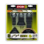 Ryobi Kit sp&eacute;cial carrelage Multitool 5 pieces - Incluant: spatule-grattoir,triangle carbure,mortier,&eacute;poxy,lame carbure,joint de carrelage,2 lames plongeantes.
