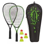 Schildkröt Funsports Set de Speed Badminton, 2 Raquettes en Aluminium Pratiques, Longueur 54,5 cm, 3 Volants, Parfait pour Un Jeu de Badminton Résistant au Vent et Rapide, dans Un Sac, 970906