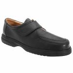Roamer Superlite - Chaussures de ville larges en cuir avec sangle à scratch - Homme (43 EUR) (Marron)