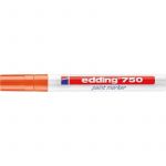 Edding 750 Marqueur peinture - orange - 1 feutre peinture - pointe ronde 2-4mm - pour écrire sur différente surface matériaux foncés et transparents, métal, verre, plastique - étanche, très opaque