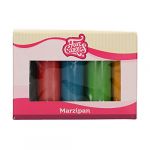 FunCakes Pâte d’amande Multipack Couleurs essentielle: in et ferme, parfait pour la décoration de gâteaux. Sans halal, casher et sans gluten. 5 couleurs: jaune, vert, bleu, rouge, noir. 5 x 100 g