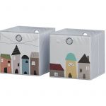 Vicco - Boîte pliante, Gris (ville), 30 x 30 cm (motif ville)