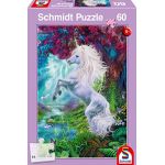 Schmidt Puzzle 60 pièces : Licorne dans un jardin enchanté