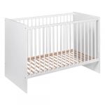 PAULA Lit bébé évolutif à barreaux vernis écologique design moderne Blanc 120x60 cm