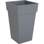 Eda Plastiques Toscane 62 L - Pot de fleurs carr&eacute; haut 39 x 39 x 65 cm