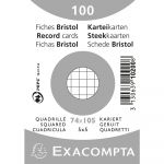 Exacompta Paquet 100 fiches quadrillé 5x5 non perforé 74x105mm Blanc,