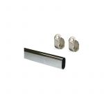 Emuca Kit de 2 tubes ovales 30 x 15mm et supports - longueur 950 mm