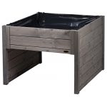 Dobar Garage de tondeuse à gazon avec jardinière gris Gris