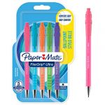 Paper Mate Flexgrip Ultra stylo bille rétractable | pointe moyenne (1,0 mm) | encre noire | couleurs Retro | lot de 5
