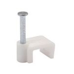 Velleman Clip de fixation &agrave; clou 10 mm Blanc bo&icirc;te de 100