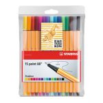 Stabilo Point 88 - 15 stylo-feutres en étui plastique
