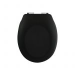 Spirella Abttant Wc Thermo Dur NEELA Noir Mat - Charni&egrave;res ABS Chrom&eacute;