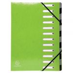 Exacompta Lot de 6 trieurs Harmonika Iderama 12 compartiments - Vert anis - 53923E