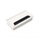 Emuca Passe-câbles de table Quadrum, rectangulaire, 159x80mm, à encastrer, Aluminium, Peint en blanc