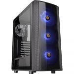 Thermaltake Boitier PC Moyen tour ATX - Versa J25 TG RGB - Verre tremp&eacute; - 3x120mm RGB + 1x120mm - Noir