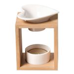 Zen'Ar&ocirc;me Br&ucirc;le Parfum Natur&eacute;a Arum - En C&eacute;ramique et Bambou - Coupelles Amovibles - Contenance: 55ml - 9 x 7 x 12,5 cm