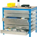 Simon Rack Simonrack Etabli 6 tiroirs 600 Kg L. 1510 x Ht. 842 x P. 760 mm KIT SIMONWORK BT5 BOX6 1500 BLEU/BOIS - 448100645157513 - Simonwor