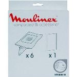 Moulinex MT000501 - 6 sacs + 1 filtre pour les aspirateurs des gammes Compacteo et Accessimo
