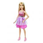 Mattel Grande Poup&eacute;e Blonde Fashionistas Avec Robe Rose Iris&eacute;e, 71 Cm, Collier, Barrettes &Agrave; Cheveux Et Autres Accessoires Inclus, Jouet Enfant, A Partir De 3 Ans, HJY02