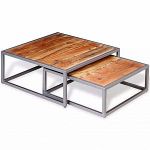 VidaXL Ensemble de table basse 2 pi&egrave;ces Bois d'acacia massif