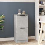 VidaXL Buffet Gris béton 30x30x70 cm Bois d'ingénierie Gris