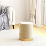 VidaXL Tabouret de rangement rond Abricot Velours