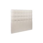 Tete de lit Capitonn&eacute;e Bouclette Beige L 140 cm - Ep 10 cm rembourr&eacute;
