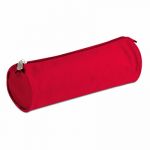 Clairefontaine 8112C - Trousse ronde Basic en tissu polyester coloris rouge