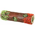 Trixie Tunnel en bois naturel avec foin et fleur d'hibiscus pour rongeurs
