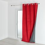 Homemaison Rideau isolant et occultant en velours doublé polaire Rouge 135 x 280 cm - Rouge