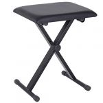 Homcom Tabouret banquette r&eacute;glable pliable pour piano et clavier acier simili cuir noir 76x36x50cm Noir