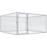 Helloshop26 - Chenil extérieur cage enclos parc animaux chien extérieur pour chiens acier galvanisé 2 x 2 x 1 m