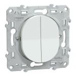 Schneider Electric Ovalis - combiné va et vient+poussoir - 10AX - Blanc (S320285)