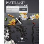 Clairefontaine 96004C - Bloc encollé de 12 feuilles de papier vergé Pastelmat n°6, 360 g/m², 24x30, coloris anthracite