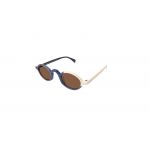 Xlab Unisex St.Elena Lunettes de soleil Ac&eacute;tate Bleu Marron Ronde Polaris&eacute;