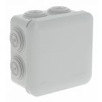 Legrand Boîte grise carrée - 80 mm - 7 embouts - Couvercle enclipsable - Plexo -