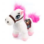 Dam Peluche extra doux et moelleux avec pendentif. Design poney avec selle. 12 cm.