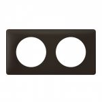 Legrand C&eacute;liane plaque poudr&eacute;e 2 postes Basalte 066742