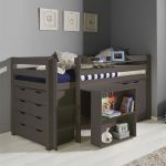 Vipack Furniture Lit Pino mezzanine, bureau , 2 commodes 4T/2P pour enfant