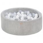 Piscine à balles 300 balles 90 cm transparent, gris