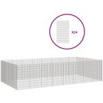 VidaXL Enclos pour animaux en libert&eacute; 24 panneaux fer galvanis&eacute;, clapier &agrave; lapins, cage &agrave; lapins, cage pour animaux, parc pour animaux de compagnie