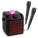 Fenton KAR55B Enceinte Karaok&eacute; Enfant Bluetooth avec Fa&ccedil;ade Lumineuse et Jelly Ball 50 Watts - Noire, Batterie Int&eacute;gr&eacute;e