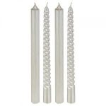 Lot de 4 bougies Twist Blanc