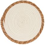 Wadiga Set de table rond bords fibres naturelles 30cm