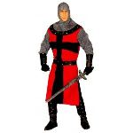 Déguisement de chevalier médiéval rouge homme