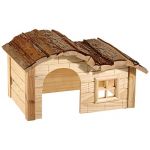 Kerbl Maison pour rongeurs avec toit galb&eacute; Nature 30 x 20 x 20 cm