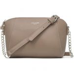 David Jones Petit Sac Bandoulière Femme Trapèze - Sac à Main Chaîne Porté Epaule Cuir PU - Besace Sacoche Croisé Travers Pochette Soirée Mode Travail Shopping Elégant Tendance Chic - Beige Taupe